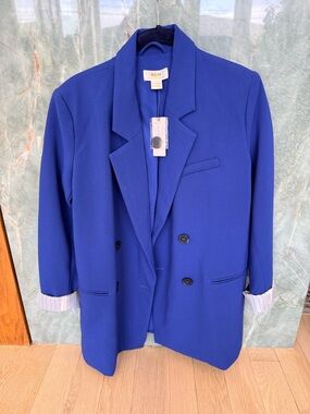 Maeve Anthropologie Royal Blue Double-Breasted Blazer NWT